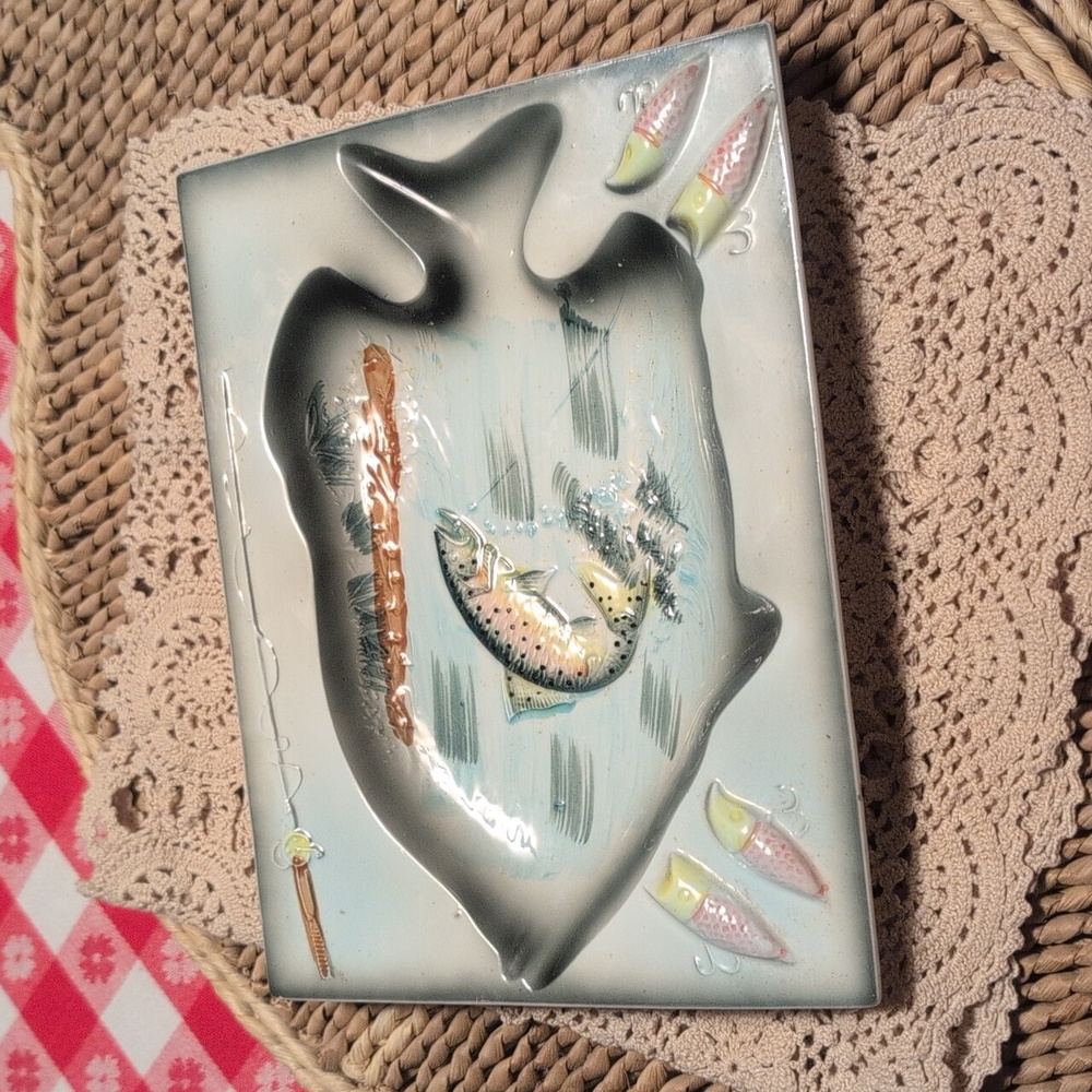 💥SOLD💥Occupied Japan Hand Crafted Trout Dish/Ashtray - Picture 11 of 13